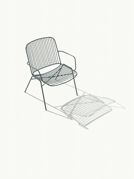SHADE 619 - Steel easy chair with armrests by Et al. - view 3